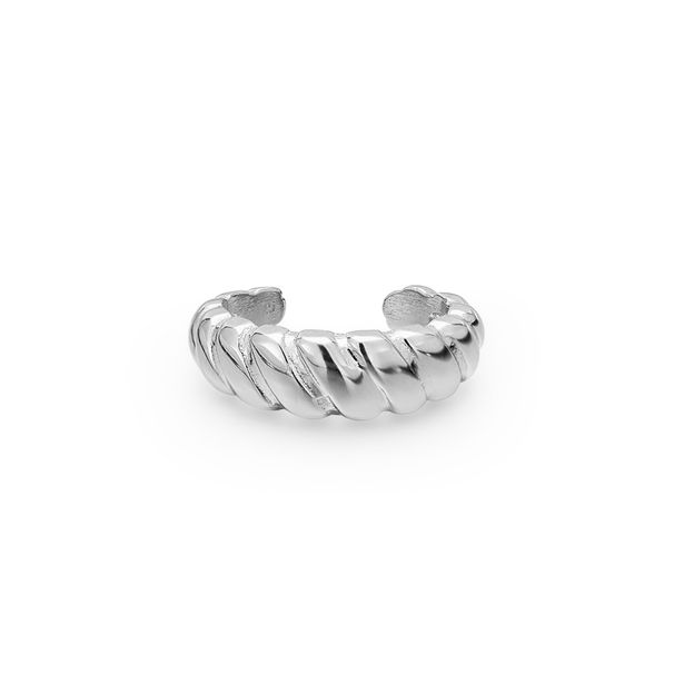 Orecchini a cerchio filettati in argento sterling S925 europeo e americano per donna, stile minimalista, a forma di baguette, non forati_voghion.com