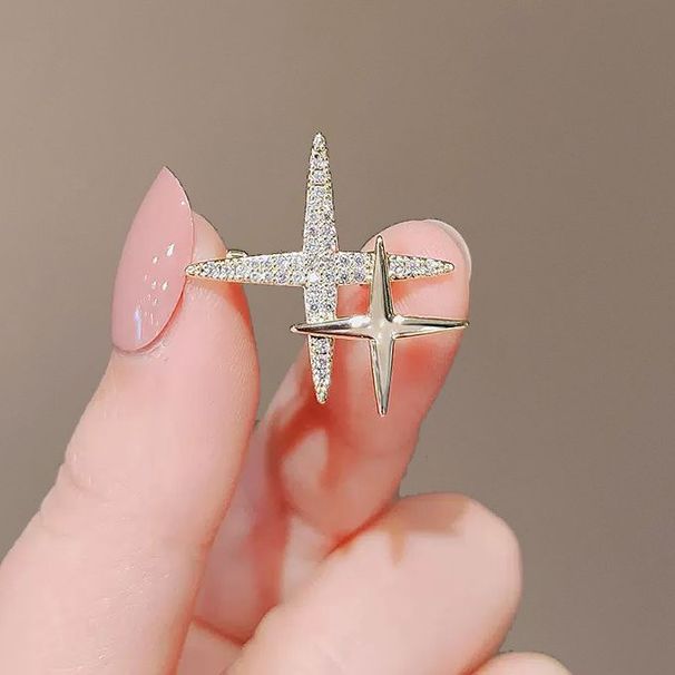 Star Brooch Women's Fashion Temperament Collar Pin Pin Advanced Sense Anti-light Button Sweater Suit Accessories Corsage_voghion.com
