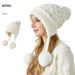 Cappello invernale da donna in maglia calda con fodera in pile, per esterni, con pompon, in pelliccia di coniglio spessa e scozzese di alta qualità_voghion.com