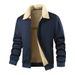 European Size Youth Turn-Down Collar Lamb Wool Suit Cardigan Jacket Graphene Men's Fleece-Lined Thickened Winter_voghion.com
