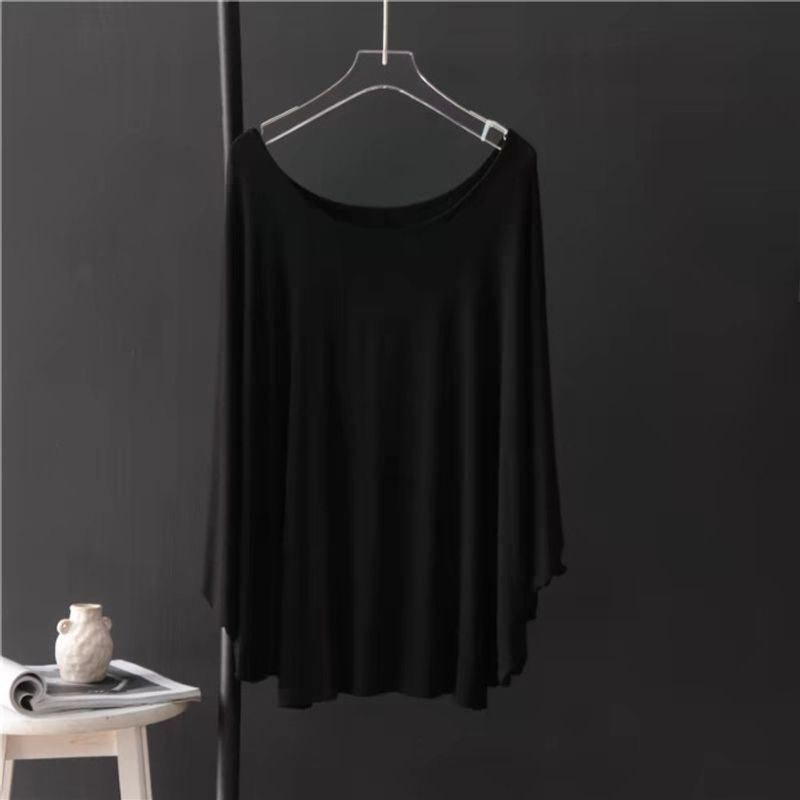 Sunscreen shirt with bat sleeves, gentle casual, women's 2024 summer collarbone exposed cloak, soft and loose, slightly_voghion.com