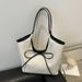 Women's Bags Niche Stitching Canvas Tote Bag Commuter Fashion Strap Bow Handbag Stylish Shoulder Underarm Bag Beach Bag_voghion.com