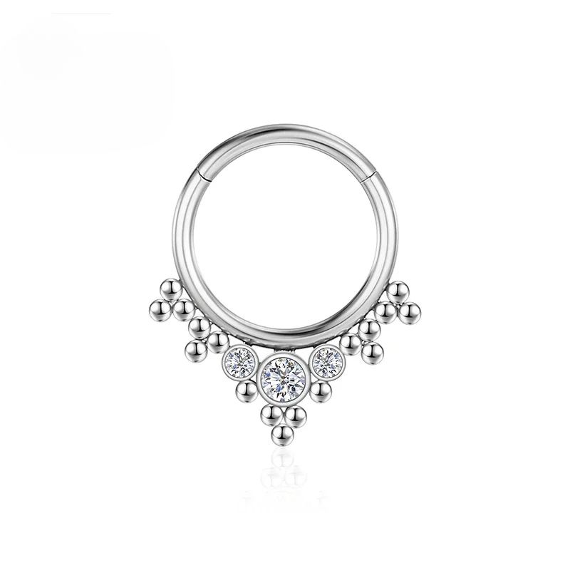 F136 Titanpiercing CZ Näsring Hoop Zirkon Brosk Septum Tragus Örhängen Clicker Spiral Daith Helix För Kvinnor Kroppssmycken_voghion.com