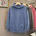 Old Washed Hooded Sweatshirt For Men With Dropped Shoulders And Thick Solid Color Hoodie_voghion.com