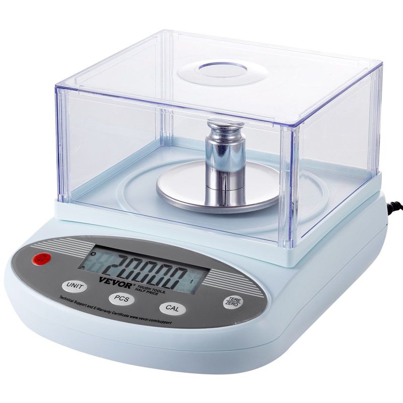 VEVOR Analytical Balance Lab Scale 500g X 0.001g 13 Units With Windshield LCD_voghion.com