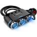 12V-24V Auto Zigarettenanzünder Splitter Stecker LED USB Ladegerät Stecker Adapter Port 3 Weg Auto für Handy DVR Zubehör_voghion.com