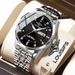 Men's Stainless Steel Quartz Watch With Luminous Hands, Date Display, And 10m Water Resistance - Elegant Business Style Quartz Watch_voghion.com