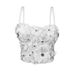 Top de tubo moldeador con tachuelas de diamantes y flores tridimensionales para mujer, sujetador con tirantes para uso exterior._voghion.com