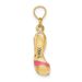 14K 3-D Pink Enamel Open Toe High Heel Charm_voghion.com