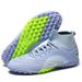 Scarpe da calcio alte da uomo con suola chiodata in gomma e superficie in erba artificiale_voghion.com