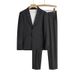 Leichtes Herren-Anzugset mit tiefem Schnitt – Unstrukturierter Blazer & bequeme Hose (S-5XL, knitterfreies Polyestergemisch, Business Casual)_voghion.com