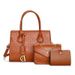 Stylish Felt Shoulder Bag Set - Vintage-Inspired Two-Piece Handbag With Embossed Design, Medium Size, Zipper Closure, Perfect For Daily Outfits_voghion.com