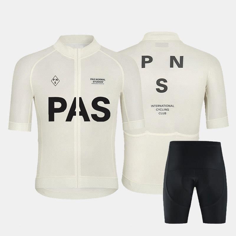 PAS Men's Short Sleeve Cycling Jersey Bib Shorts Set Breathable Summer PNS Bicycle Sports Wear_voghion.com