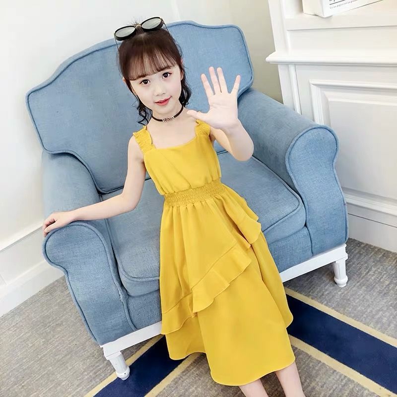 Mother & Kids Girls dress summer dress 2024 new 13 years old 12 Korean style small and medium children girl princess skirt chiffon_voghion.com