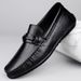 Summer British Style Men's Business Leather Trendy Slip-On Driving Shoes 2025 Korean Version Casual Loafers_voghion.com