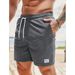 Herrenbekleidung Einfarbige Sporthose mit Schnürung aus Cord Einfache Fünf-Punkt-Shorts Herrenshorts Freizeithose_voghion.com