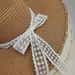 Summer Bowknot Straw Protection Vacation Lace Sun With Brim Beach Hat_voghion.com
