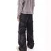 BAGGY JEANS American Distressed Spider Web Frayed Hem Jeans For Men Street Style Loose Fit Long Pants_voghion.com