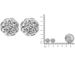 .925 Sterling Silver 1/2 Cttw Round Diamond Cluster Openwork Floral Halo Stud Earrings (I1-I2 Clarity, I-J Color)_voghion.com