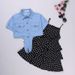 XUANMU Mädchen Anzug Sommer Neue Kurzarm Denim Jacke kinder Kleidung Prinzessin Rock Kleider Mode Kinder Kleidung X009A_voghion.com