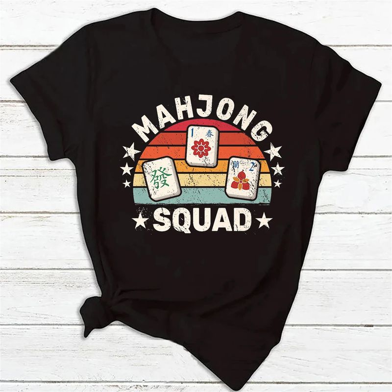 Life is Better with Mahjong Game T Shirt Summer Fashion Short Sleeve TShirt Printed Tee O-Neck Casual T-Shirt Women Clothing Top._voghion.com