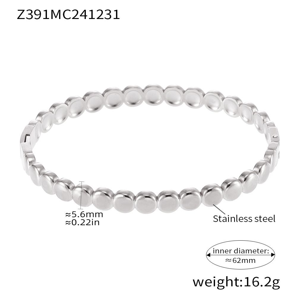 Square Sugar Ins Gold Bean Dot Buckle Bracelet Titanium Steel Non Fading Bracelet_voghion.com