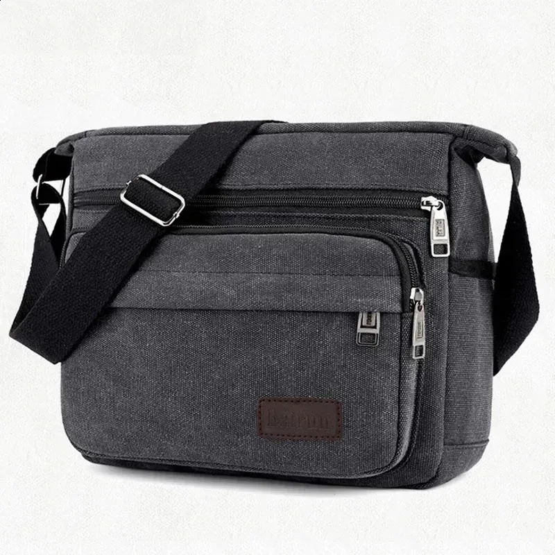 Borsa a tracolla da uomo in tela alla moda, borsa a tracolla da uomo, casual, multifunzione, portatile, 240723_voghion.com