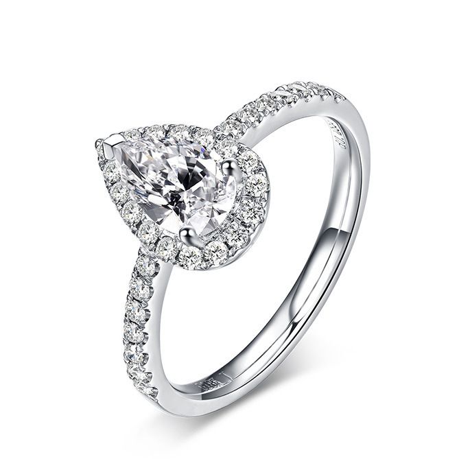 New Fashion Korean Style Water Drop Shape Simulated Moissanite Open For Women Cluster Zircon Temperament Adjustable Ring_voghion.com