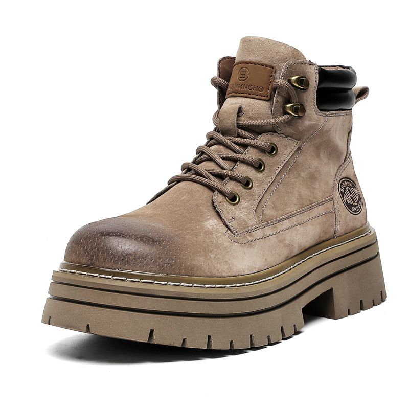 Thick-soled Heightening Men's And Women's Martin Boots Casual Outdoor Comfortable Mountaineering Retro Tooling Boots_voghion.com