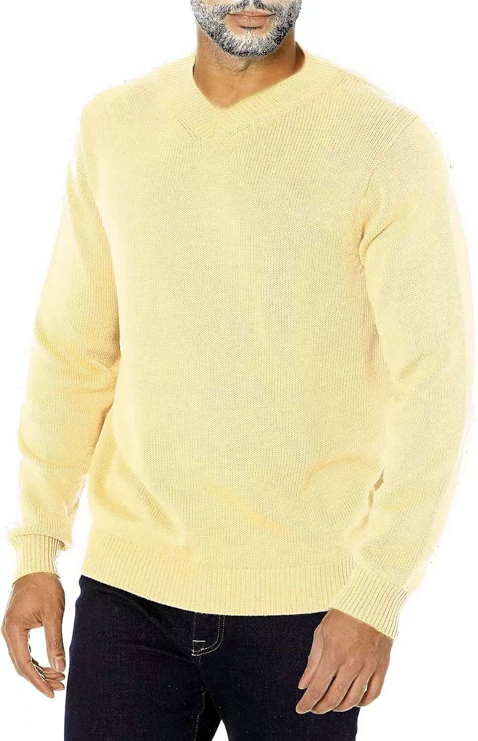 2024 Herrenmode Slim Fit Rundhals-Strickpullover Wollpullover Herbst Winter Lässiger Grobstrick Komfort Schwerer Langarmpullover_voghion.com
