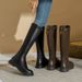 Botas Martin femininas de cano alto, cano longo, cano alto, acolchoadas, solado alto, outono_voghion.com