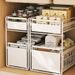Double-layer Pull-out Basket Drawer-type Sink Multi-functional Cabinet Interior Miscellaneous Storage Rack_voghion.com