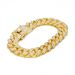 Bracciale a catena cubana con maglie cubane a griffe, stile hip hop, da uomo e da donna, con 2 file di strass, da 13 mm, ghiacciato, con pavé di Miami e rombi._voghion.com