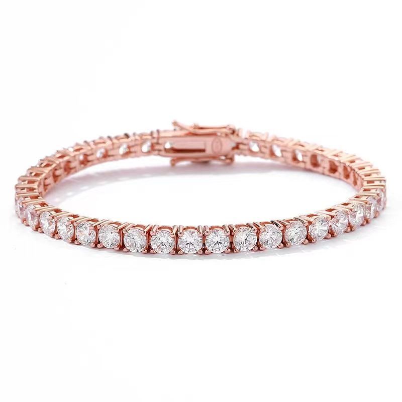 Moissanite 30 Punkte Tenniskette Männer und Frauen S Sier Volle Reihe Dia Hip-Hop Armband Schmuck_voghion.com
