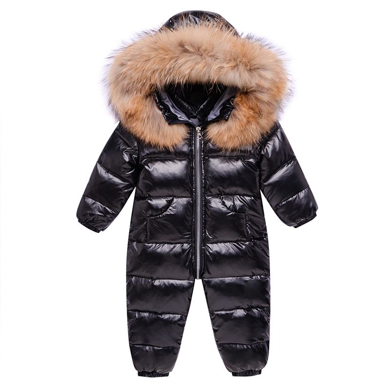 ​Baby Winter Puffer Jumpsuit - Warm & Soft Hooded Snowsuit For Boys & Girls (80-100cm, Pink/Black/Beige/Silver)​_voghion.com