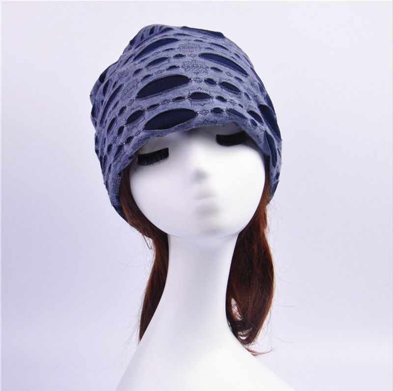 Korean Version Of Autumn And Winter Men's Distressed Fashion Warm Fitting Knitted Pile Up Street Dance Hat_voghion.com