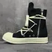Marke Damen Sneaker Casual High Top Schnürschuh Herrenschuh Pentagramm Schwarz Ricks Designer Owens Canvas Reißverschluss Flache Stiefelette_voghion.com