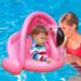 Flamingo solskyddsring för simsitsar för spädbarn och småbarn att leka med vattenleksaker, tecknad uppblåsbar simringssits, tjockt PVC-material_voghion.com