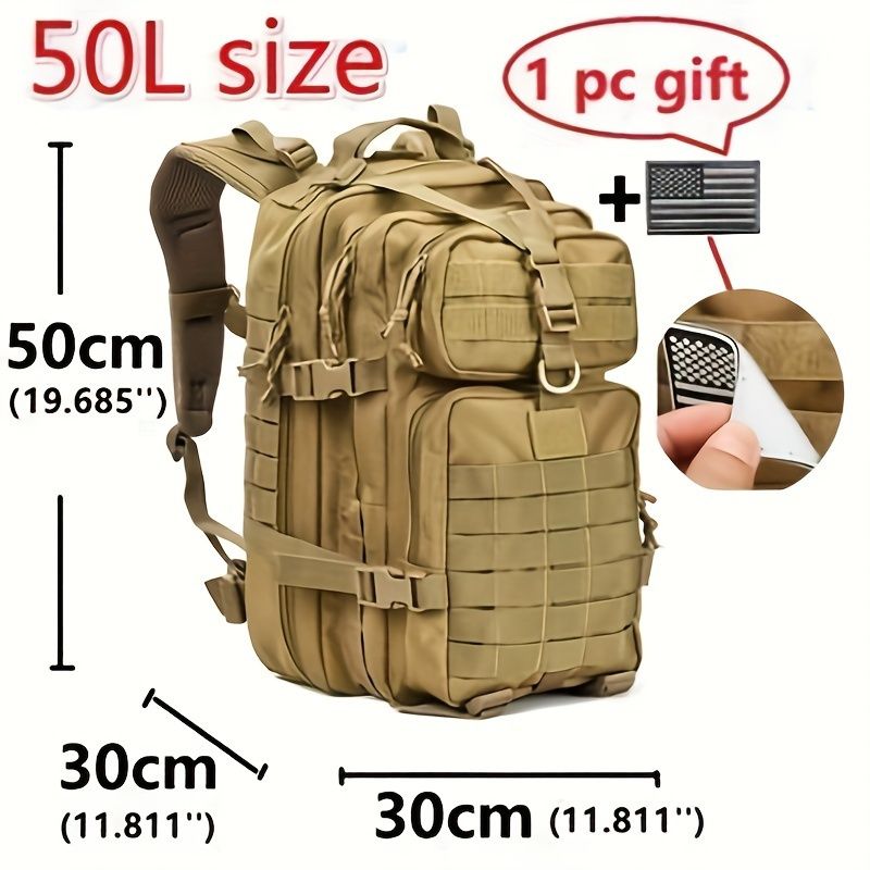 1pc Multifunctional Hiking Backpack With A Capacity Of 11.89gal/ 13.21gal, Durable Nylon Storage Bag, Portable Waterproo_voghion.com