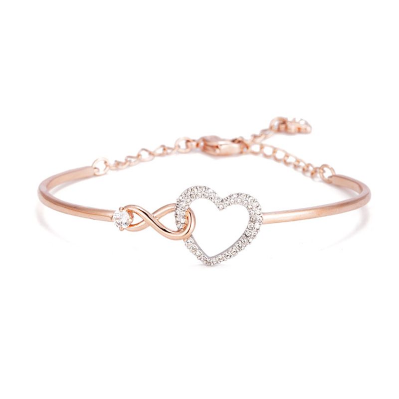 Braccialetto Eterno Amore Oro Rosa Elemento Femminile Braccialetto Cristallo Amore Femminile_voghion.com