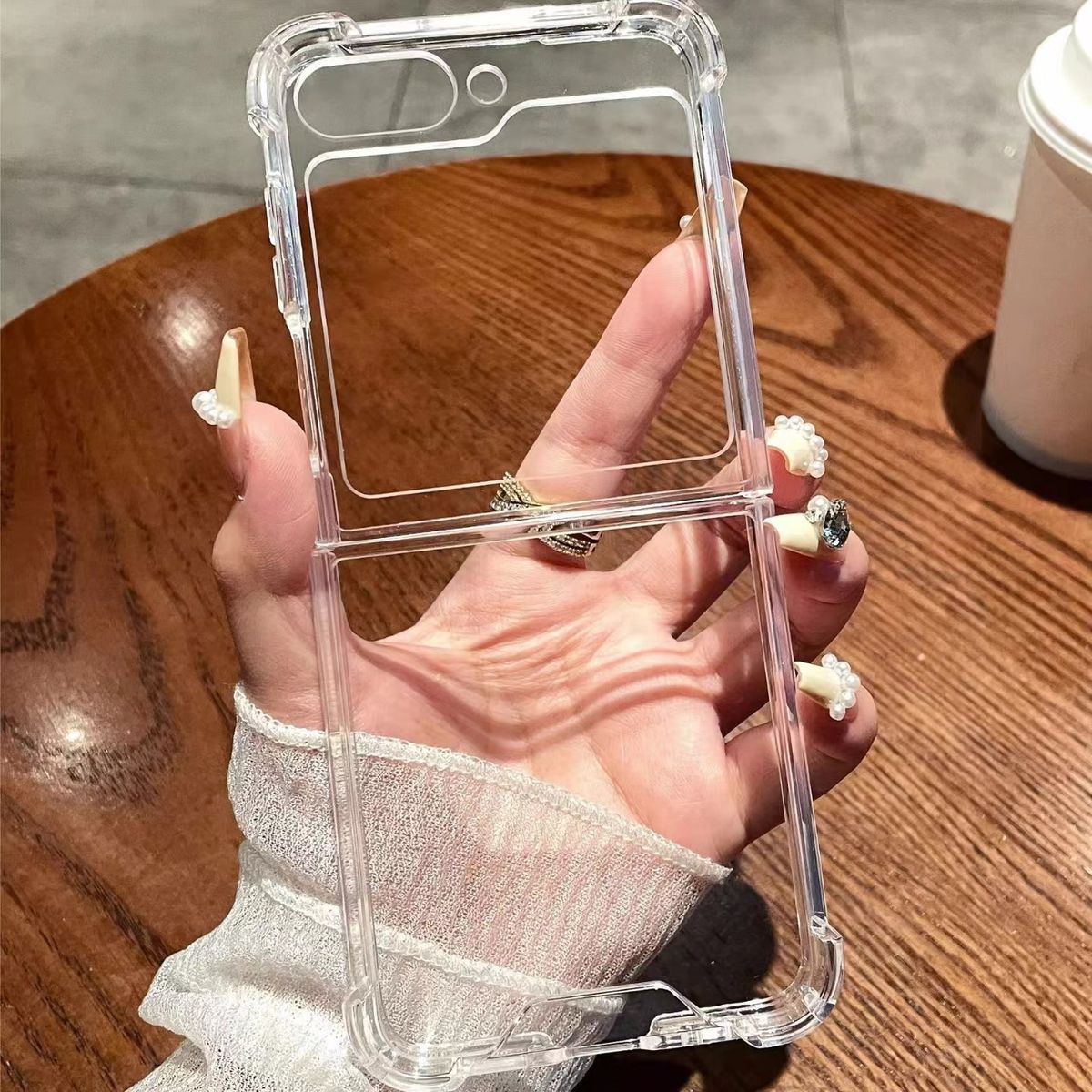 Samsung Galaxy Z Flip 3 4 5 5G Flip4 átlátszó, átlátszó, leesésmentes akril telefontok_voghion.com