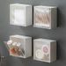 Wall Mounted Cotton Pad Storage Boxes Dustproof Bathroom Organizer For Cotton Swabs Makeup Adhesive Jewelry Holder Box_voghion.com