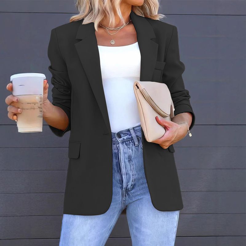 Blazer élégant à un bouton pour femme – Coupe ajustée, sur mesure, pour le bureau et les loisirs_voghion.com