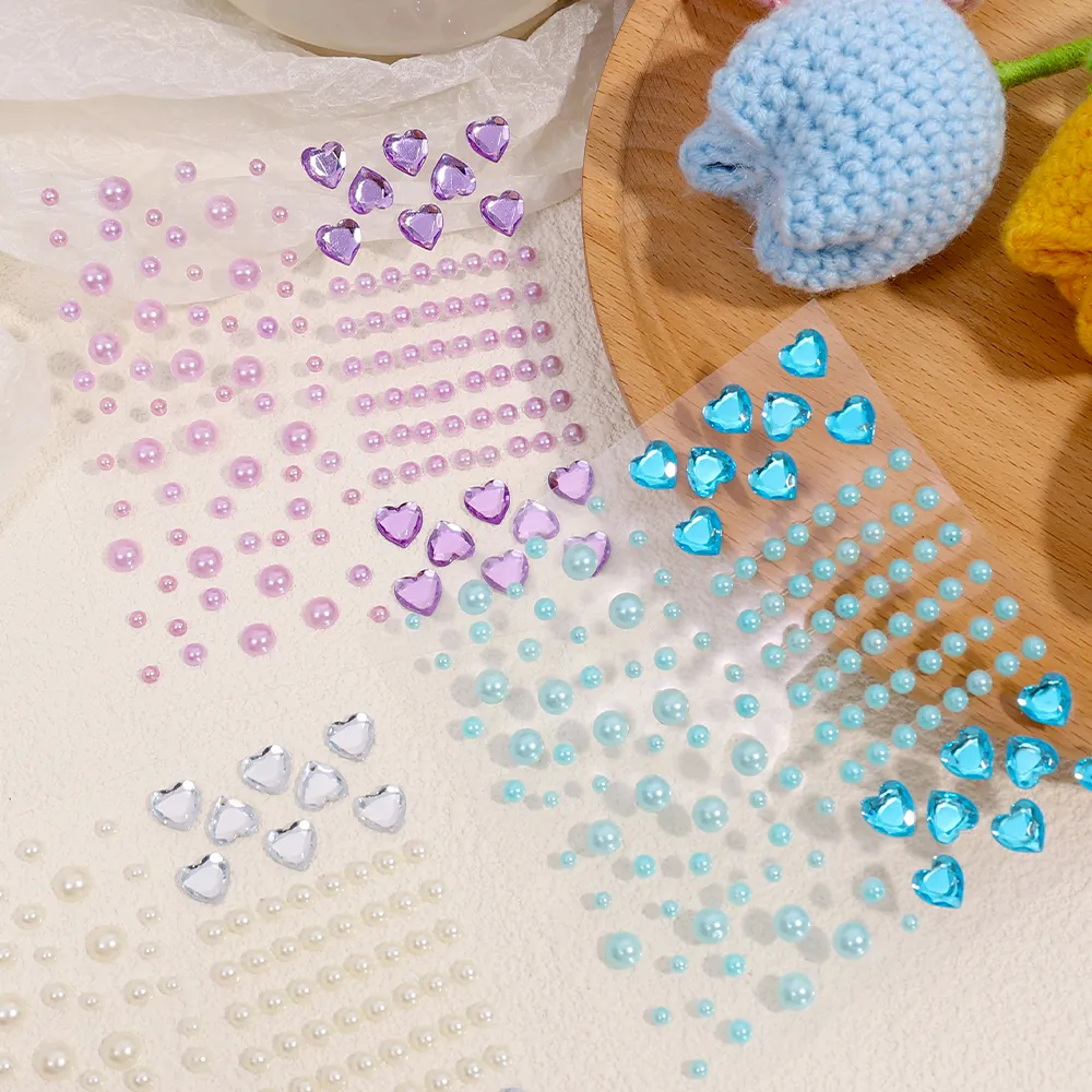 Colorful love face jewelry pearl eye shadow sticker self-adhesive face body eyebrow crystal diamond nail stick_voghion.com
