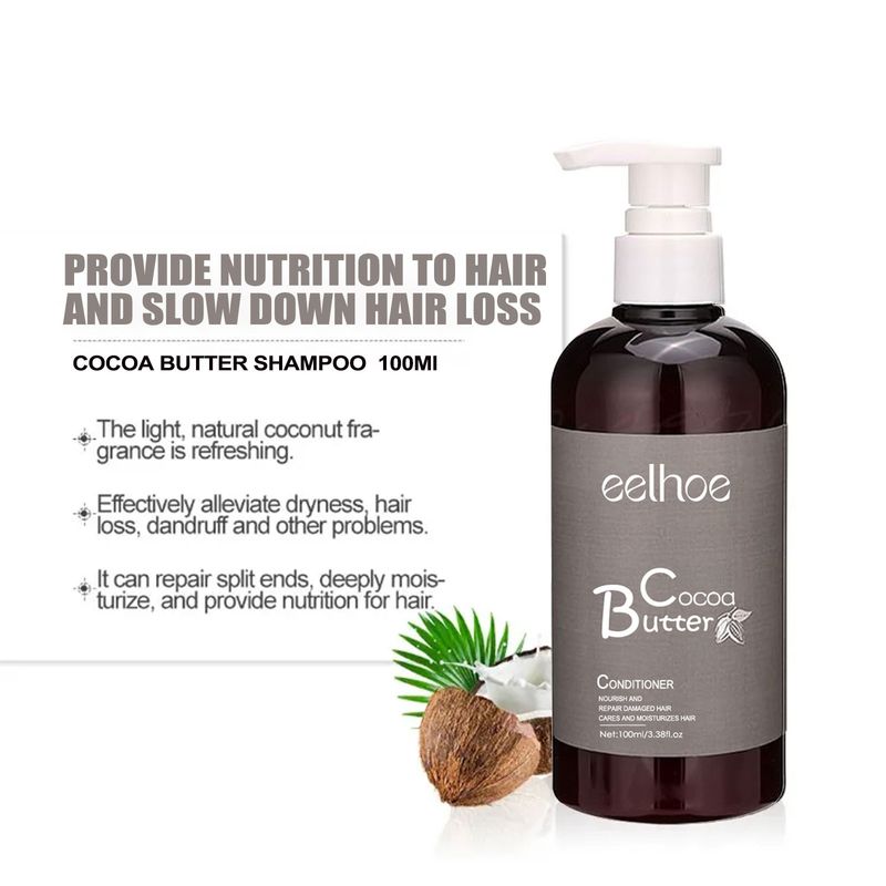 Shampoo ammorbidente, Balsamo shampoo al burro di cacao, Ammorbidente e idratante per la cura dei capelli del cuoio capelluto_voghion.com