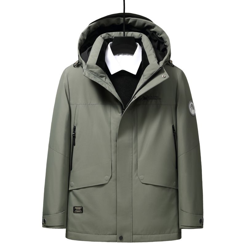 Mittellange Gänsedaunenjacke mit Kapuze für Herrenbekleidung für Wärme im Freien und Verdickung für lässige Gänsedaunenjacke in großer Größe_voghion.com