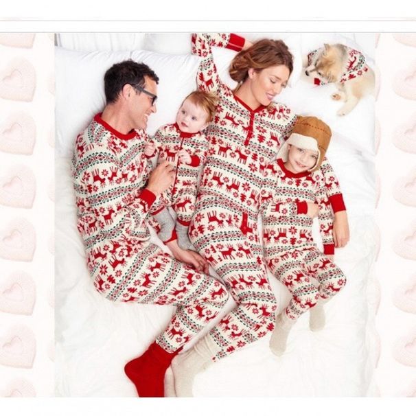 Partner-Pyjama-Sets für die ganze Familie – Schlafanzüge aus Baumwollmischgewebe mit Cartoon-Print für Eltern und Kinder (Alle Größen enthalten)_voghion.com