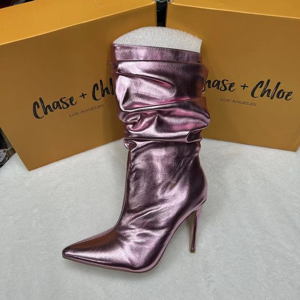 Chaussures pour femmes bottes à talons hauts originales pour femmes, fermetures éclair latérales à bout pointu, nouvelles bottes confortables pour femmes_voghion.com