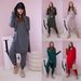 Women's Asymmetrical Hooded Tracksuit Set - Plus Size Zip-Up Jogger Outfit, Casual & Sporty Polyester Lounge Wear_voghion.com
