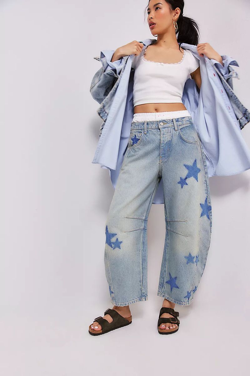 Women's Clothing Spring Casual Loose Mid Waist Tube Shaped Women's Jeans_voghion.com